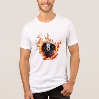 Blazing 8 Ball - Fiery Pool Ball Illustration Tri-Blend Shirt