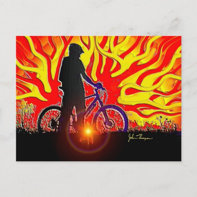 Blazing Bike Ride Post Card Postkarte (Vorderseite)