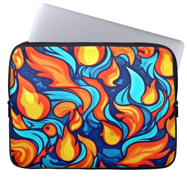 Blazing Blue Abstrakt Laptopschutzhülle (Vorderseite)
