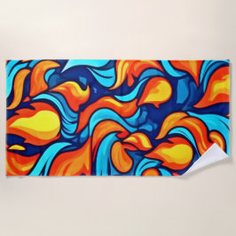 Blazing Blue Abstrakt Strandtuch
