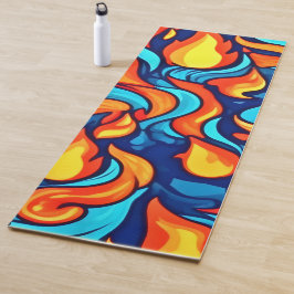 Blazing Blue Abstrakt Yogamatte