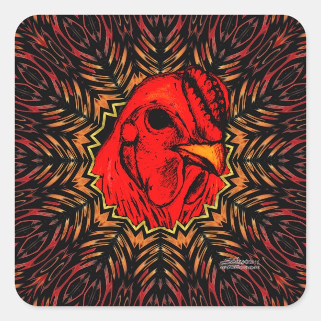 Blazing Brahma Quadratischer Aufkleber (Vorderseite)