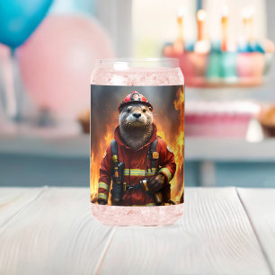 **"Blazing Brawn: The Otter Firefighter"*** Dosenglas