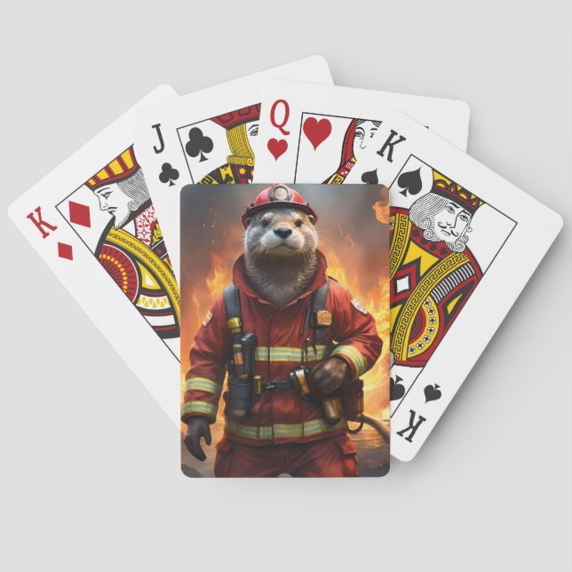 **"Blazing Brawn: The Otter Firefighter"*** Spielkarten (Rückseite)
