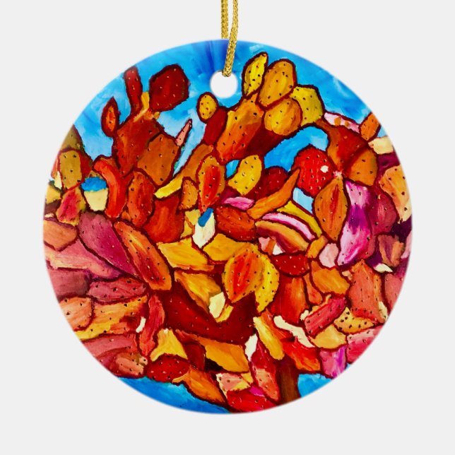 Blazing Cactus Keramik Ornament (Vorne)