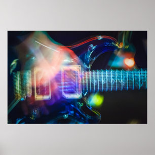 Blazing Electric Guitar Poster