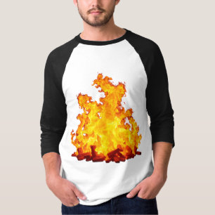 Blazing Fire Men's Basic 3/4 Sleeve Raglan T - Shi T-Shirt