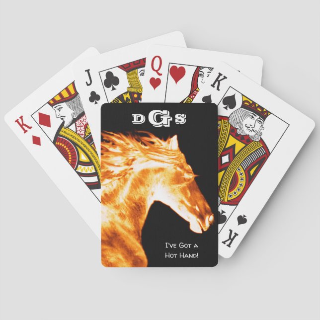 Blazing Hot Horse Monogram Playing Cards Spielkarten (Rückseite)