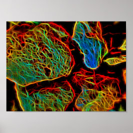 Blazing Neon Painted Kies Poster