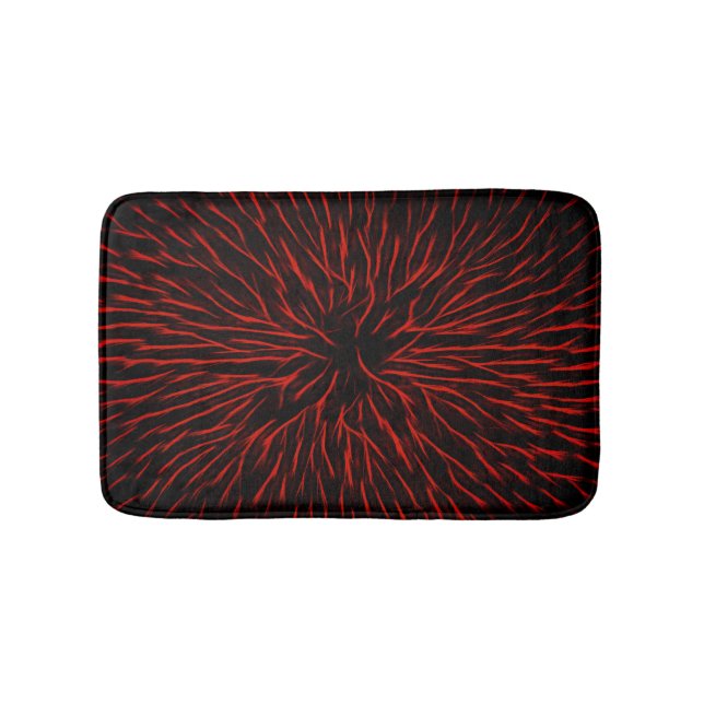 Blazing Red Hot Fire Sparkler Abstrakt Badematte (Vorderseite)