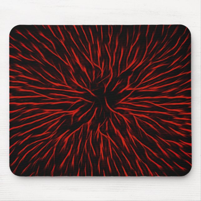 Blazing Red Hot Fire Sparkler Abstrakt Mousepad (Vorne)