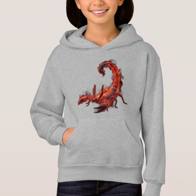 Blazing Scorpion Mythical Creature Fantasy Art Hoodie (Vorderseite)