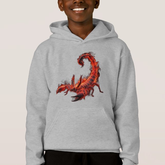 Blazing Scorpion Mythical Creature Fantasy Art Hoodie (Vorderseite)