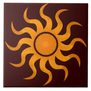 Blazing Sun Chocolate Brown Tile - Large Fliese