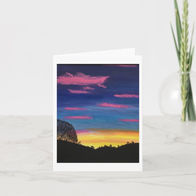 Blazing Sunset Folded Note Card Karte (Vorderseite)