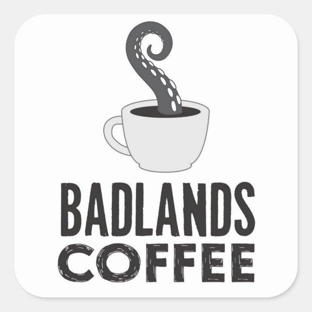 BLC-Logo und Textaufkleber, weiß Quadratischer Aufkleber (Vorderseite)