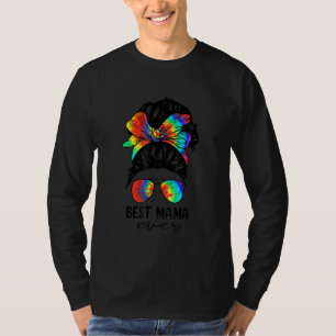 Bleach Best Mama Ever Gefärbte Krawatte Messy Bun T-Shirt
