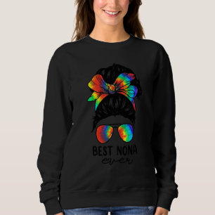 Bleach Best Nona Ever Gefärbte Krawatte Messy Bun Sweatshirt