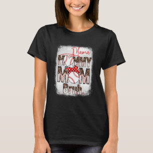 Bleached Baseball Boy Son Mama Mom Mommy Bruh Leop T-Shirt