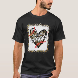 Bleached Baseball Granny Life Leopard Heart Mother T-Shirt