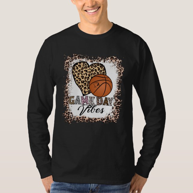 Bleached Basketball Game Day Vibes Basketball Mom  T-Shirt (Vorderseite)