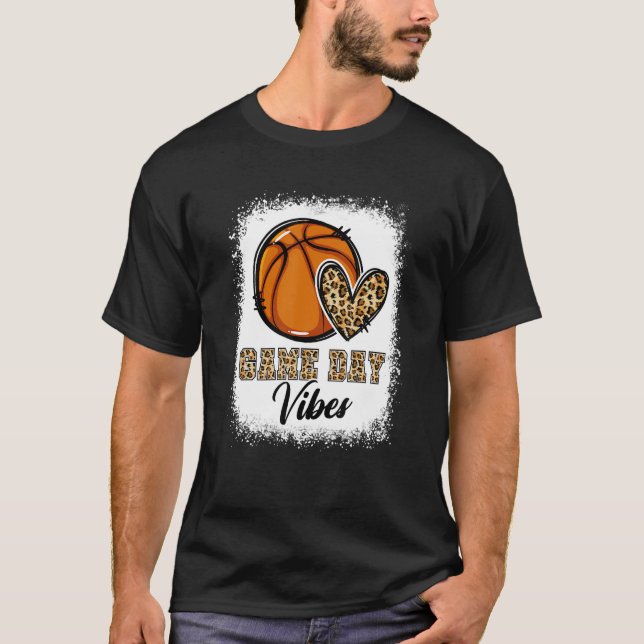 Bleached Basketball Game Day Vibes Basketball Mom  T-Shirt (Vorderseite)