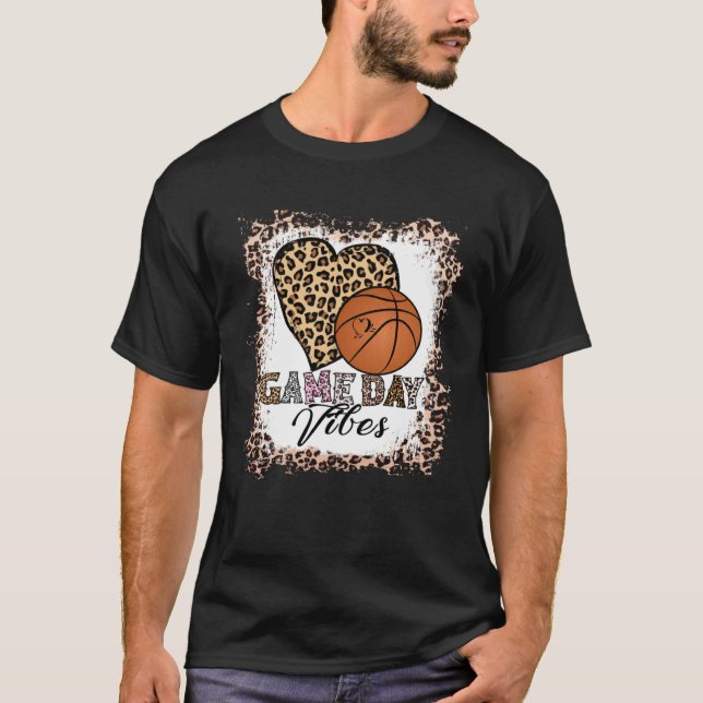 Bleached Basketball Game Day Vibes Basketball Mom  T-Shirt (Vorderseite)