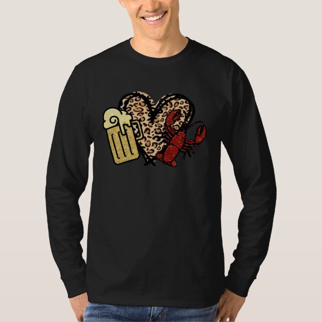 Bleached Beer Love Crawfish leopard Crawfish seaso T-Shirt (Vorderseite)