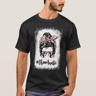 Bleached Cheer Auntie Messy Bun Cheerleader Mother T-Shirt