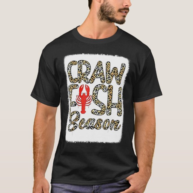 Bleached Craw Fish Season Leopard Crawfish Boil Lo T-Shirt (Vorderseite)
