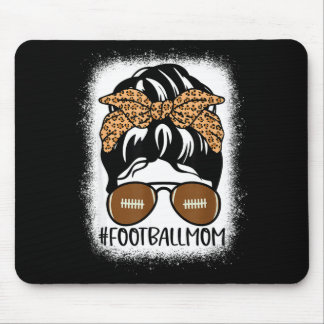 Bleached Football Mom Life With Leopard And Messy  Mousepad