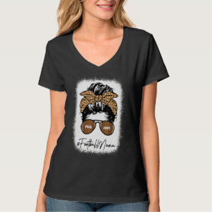 Bleached Football Nana Life mit Leopard Messy Bun T-Shirt
