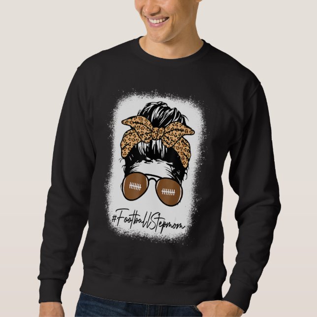 Bleached Football Stepmuti Life mit Leopard Messy Sweatshirt (Vorderseite)