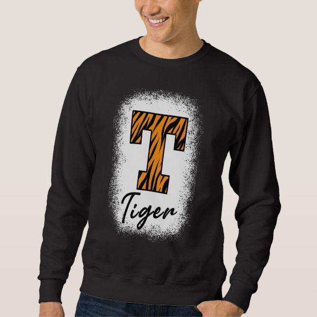 Bleached Football Tigers School Sports Fan Team Sp Sweatshirt (Vorderseite)