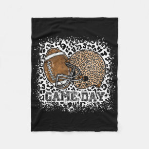 Bleached Game Day Leopard Football Helmet Sport Mo Fleecedecke