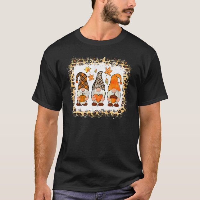 Bleached Happy Fall Y'all Gnome Pumpkin Autumn Tha T-Shirt (Vorderseite)