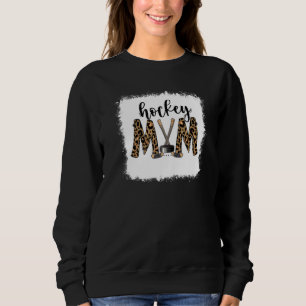 Bleached Hockey Mama Leopard Ice Hockey Mama Mütte Sweatshirt