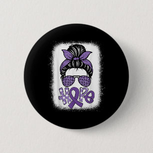 Bleached Hope Messy Bun Heimers Awareness Lila R Button