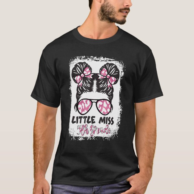 Bleached Leopard Little Miss 5. Klasse Messy T-Shirt (Vorderseite)
