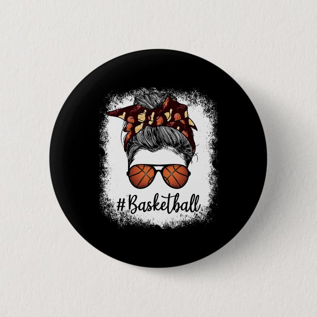 Bleached Life Bysketbyll Mama Leopard Messy Bun Gl Button (Vorderseite)