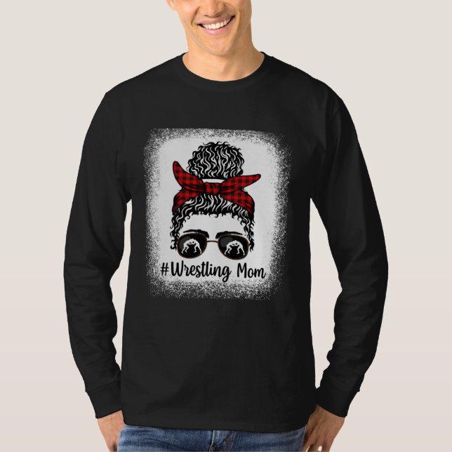 Bleached Life Wrestling Mom Leopard Messy bun Glas T-Shirt (Vorderseite)