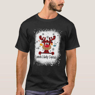 Bleached Lunch Lady Squad Reindeer Funny Christmas T-Shirt