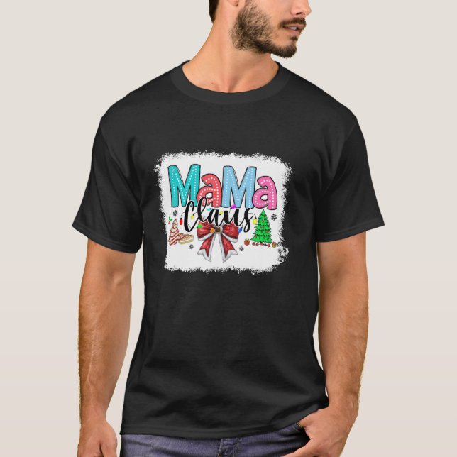 Bleached Mama Claus Weihnachtscoquette Santa Bow T-Shirt (Vorderseite)