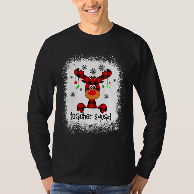 Bleached Teacher Squad Reindeer Teacher Christmas  T-Shirt (Vorderseite)