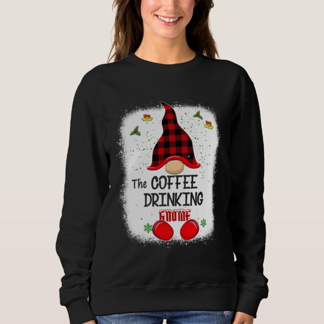 Bleached The Coffee Drinking Gnome Matching Family Sweatshirt (Vorderseite)