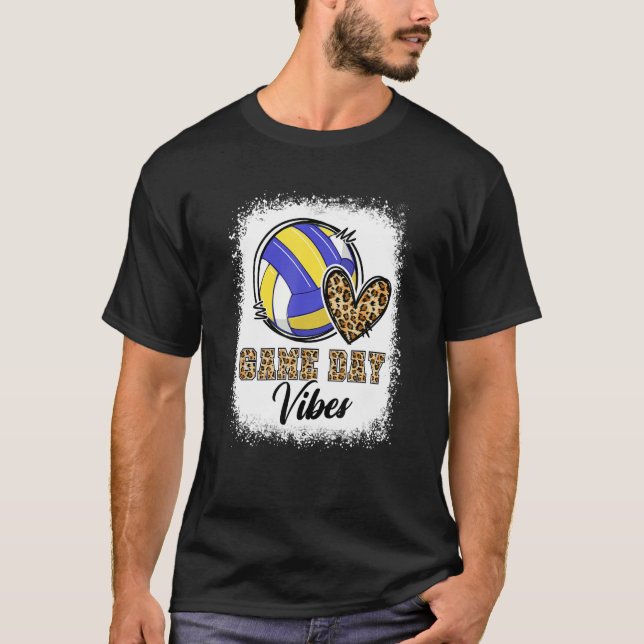 Bleached Volleyball Game Day Vibes Volleyball Mom  T-Shirt (Vorderseite)
