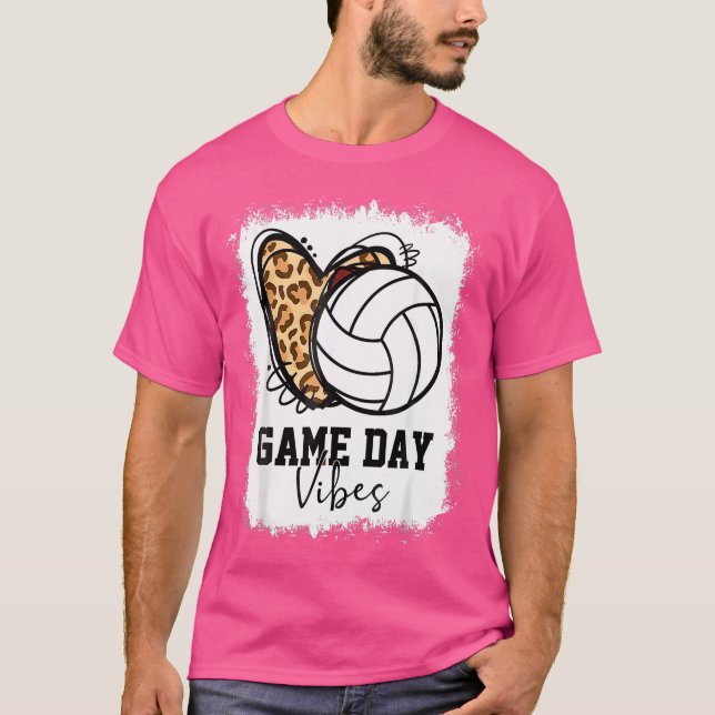 Bleached Volleyball Game Day Vibes Volleyball Mom  T-Shirt (Vorderseite)