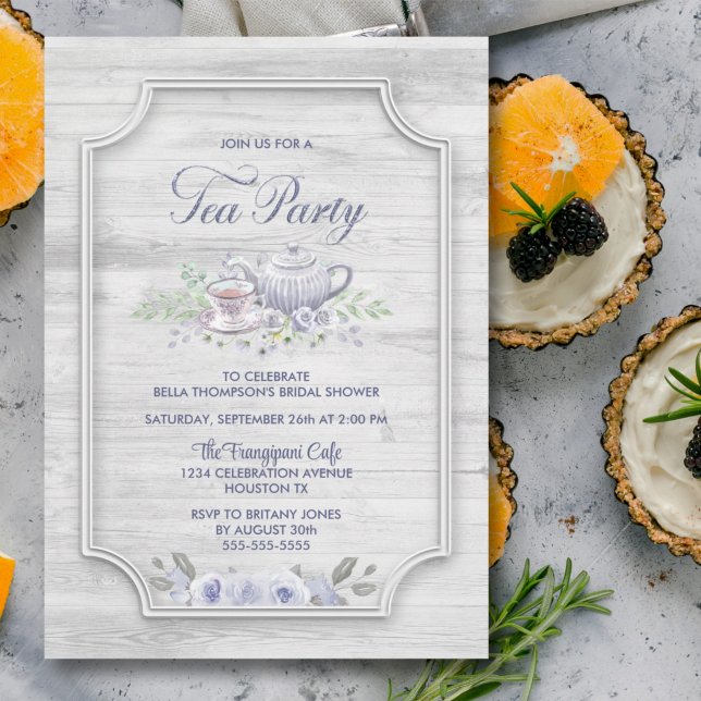 Bleached Wood Tee Party Brautparty Einladung (Von Creator hochgeladen)