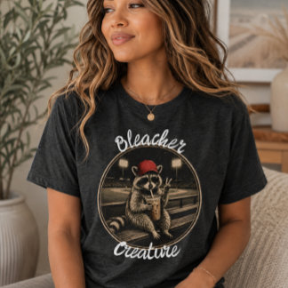 Bleacher-Kreatur Waschbär Baseball Sport Tri-Blend Shirt