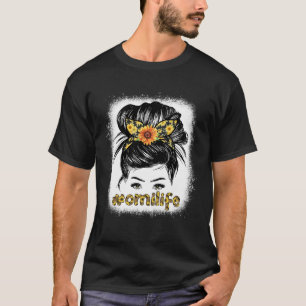 Bleaches Omi Messy Hair Bun Sonnenblumen Frauen Mu T-Shirt